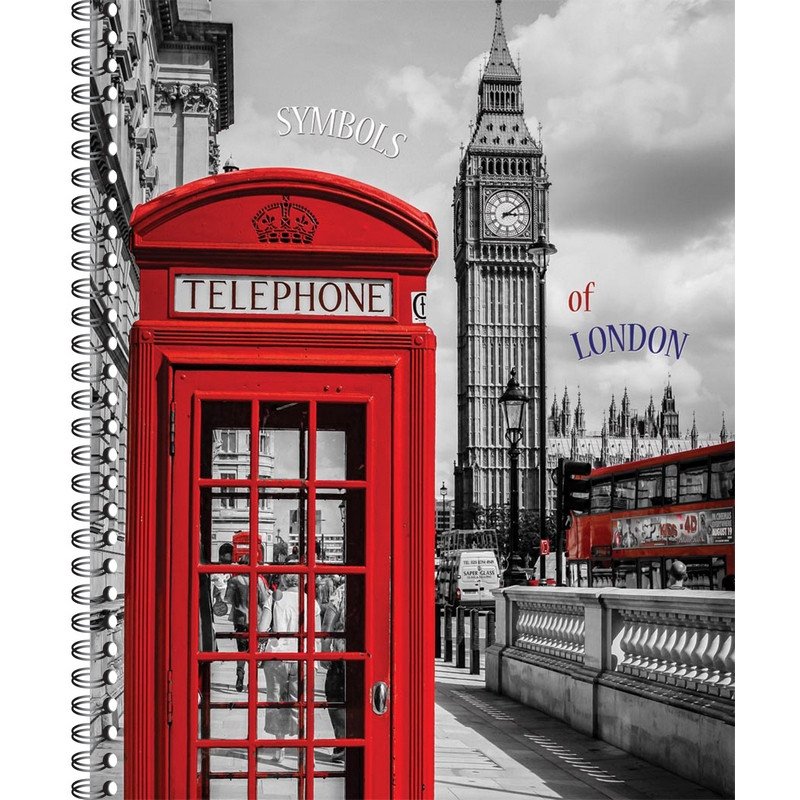 Тетрадь общая London А4 80 листов в клетку на гребне