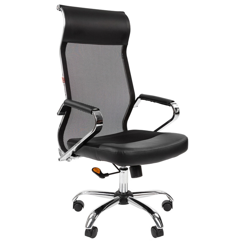 превью Кресло для руководителя Easy Chair 642 TPU Sakura черное (ткань/сетка/искусственная кожа/металл)