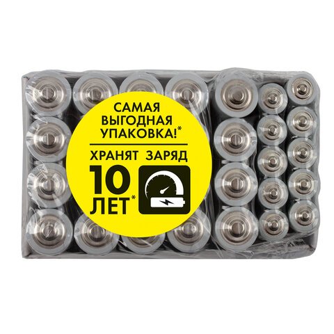 Батарейки КОМПЛЕКТ 30 (20+10) шт., SONNEN Alkaline, AA+ААА (LR6+LR03), в коробке