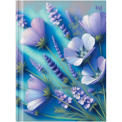 Бизнес-блокнот А6, 80л., BG «Flowers with love», матовая ламинация, тиснение фольгой