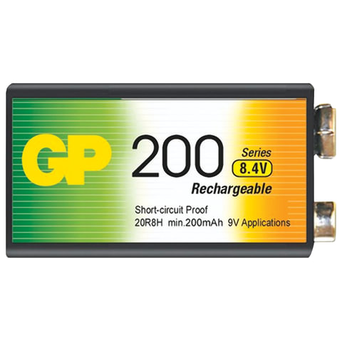 Аккумулятор GP 200 mAh 6LR61/Крона 9V/1604А NiMH (1 шт/бл)
