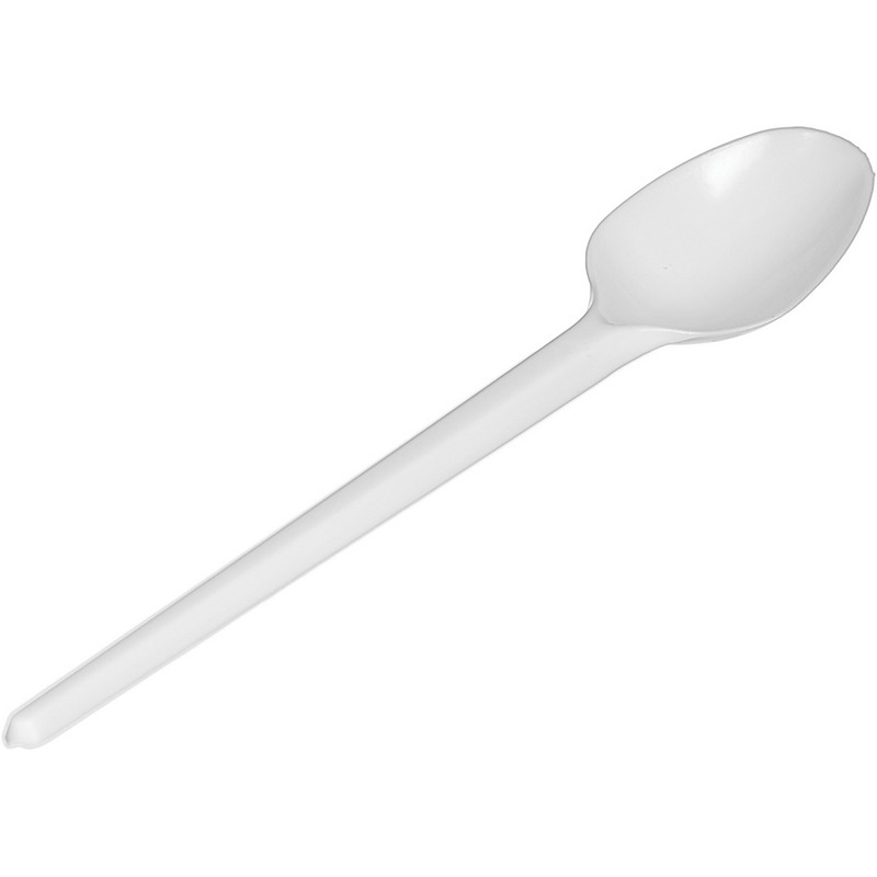 Ложка чайная одноразовая Комус 125мм, бел., ПС 24шт./уп. 200уп./кор.