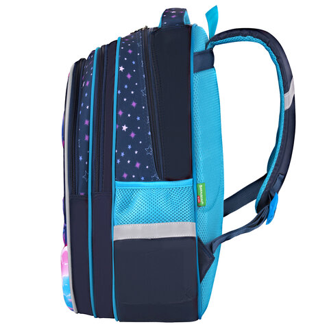 Рюкзак BRAUBERG KIDS FLOSSY, 2 отделения, 3 кармана, «Sky girl», 3D-панель, 40×28х18 см