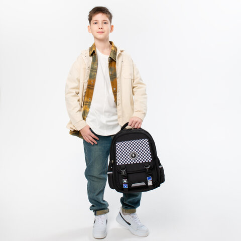 Рюкзак BRAUBERG SNAP, 2 отделения, 3 кармана, «Stylish checks», 39×28х16 см