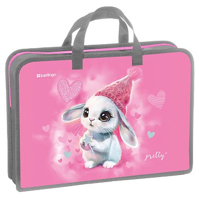 Папка с ручками 1 отделение, А4 Berlingo «Dreamy Bunny», 340×245×75мм, пластик, на молнии