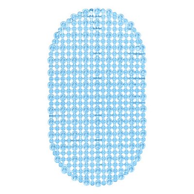 Коврик для ванны противоскользящий 68×39см, «Молекулы», овальный, голубой, ПВХ, PRIMILA