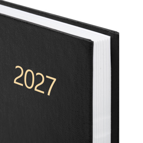 Ежедневник датированный 2027 145×215 мм, А5, STAFF, обложка бумвинил, черный