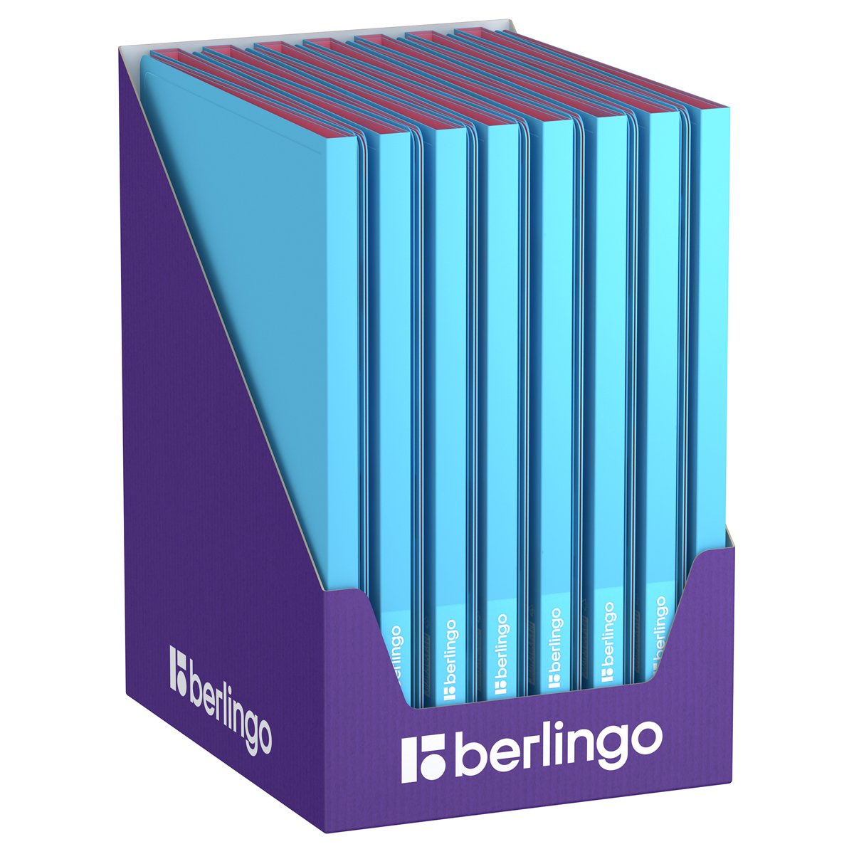 Папка с 20 вкладышами Berlingo «Haze», 14мм, 600мкм, с внутр. карманом, голубая, софт-тач