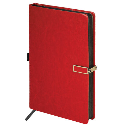 превью Скетчбук, слоновая кость 140 г/м2 130×210 мм, 80 л., КОЖЗАМ, застежка металл, BRAUBERG ART CLASSIC, «Inspiration», под кожу, красный