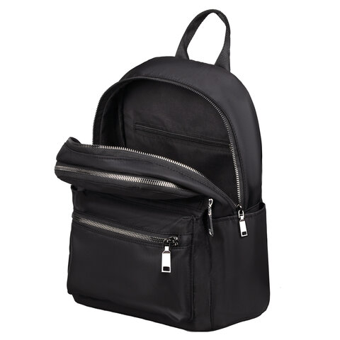 Рюкзак BRAUBERG PODIUM женский, 2 отделения, нейлон, черный, 33×24х13 см