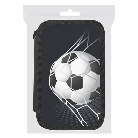 Пенал ПИФАГОР, 3 отделения, ламинированный картон, 19×11 см, «Ball kick»