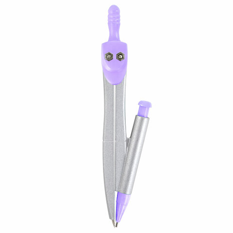 Готовальня BRAUBERG SCHOOL KIT, 9 предметов, циркуль 125 мм, чертежные принадлежности, лаванда