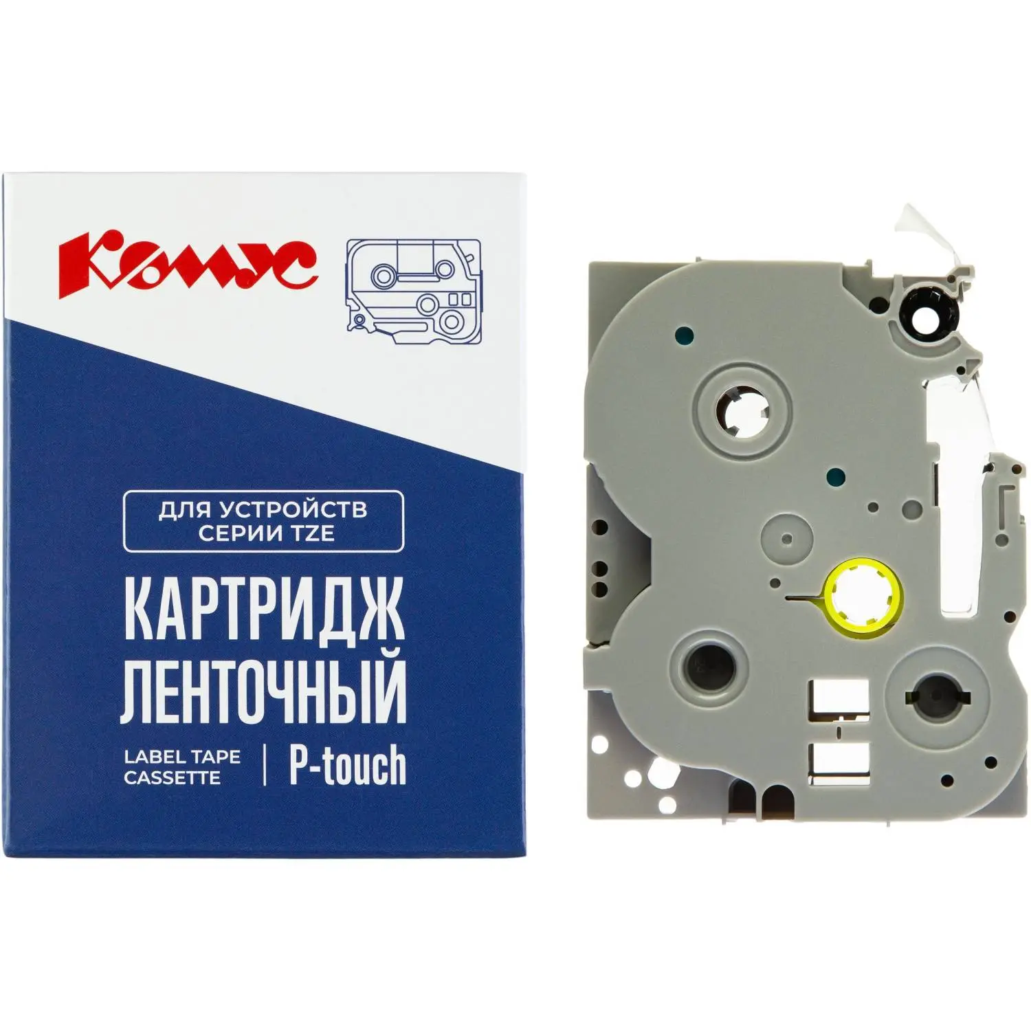 превью Картридж Комус TZE-641 для принтера этикеток Brother (18 мм х 8 м, цвет ленты желтый, шрифт черный)
