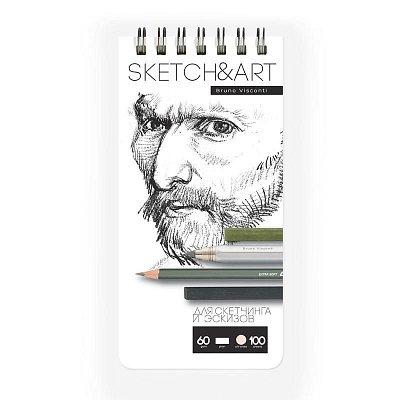 Скетчбук для рисования эскизов смешанные техники Bruno Visconti Sketch&Art 105×220 мм 100 листов