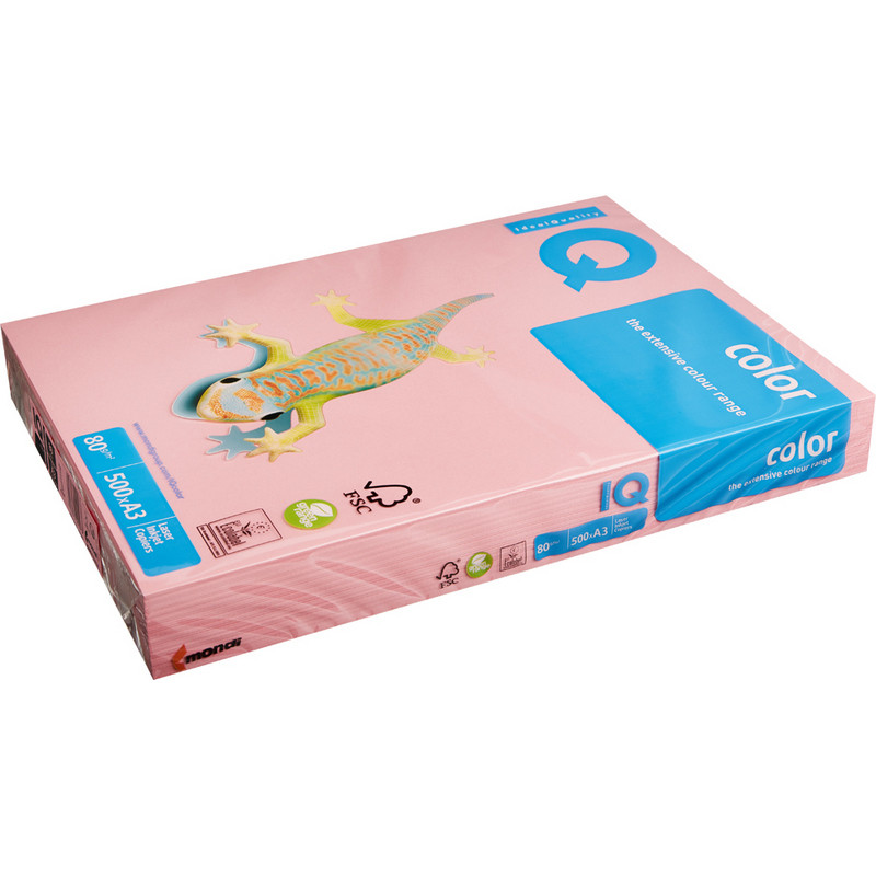 Бумага цветная для офисной техники IQ Color (А3, 80 г/кв.м, PI25-розовый, 500 листов)