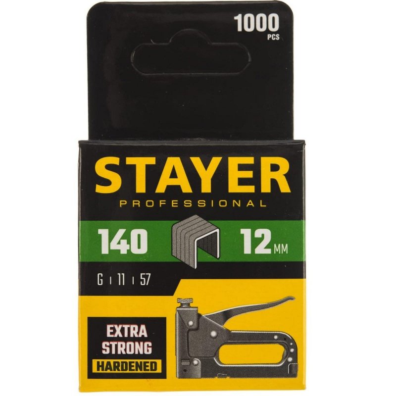 превью Скобы для строительного степлера Stayer тип 140, 12 мм 1000 шт (31610-12)