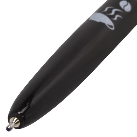 Ручка шариковая масляная автоматическая BRAUBERG BLACK&WHITE «Coffee», СИНЯЯ, узел 0.7 мм, линия письма 0.35 мм