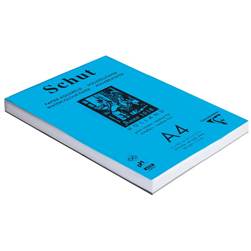 Скетчбук для акварели 40л., А4, на склейке Clairefontaine «Petit Grain», 250г/м2, среднее зерно