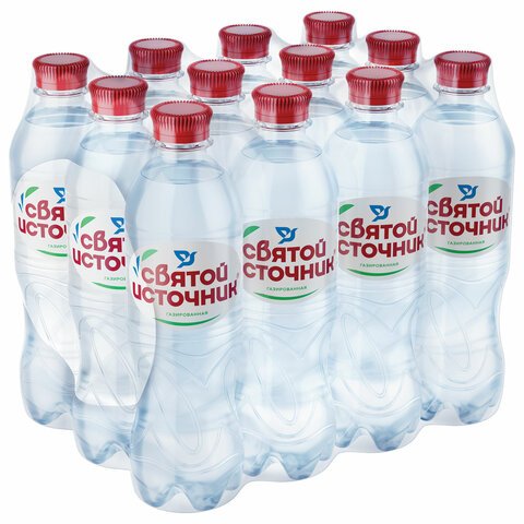 Вода газированная питьевая «Святой источник», 0.5 л, пластиковая бутылка