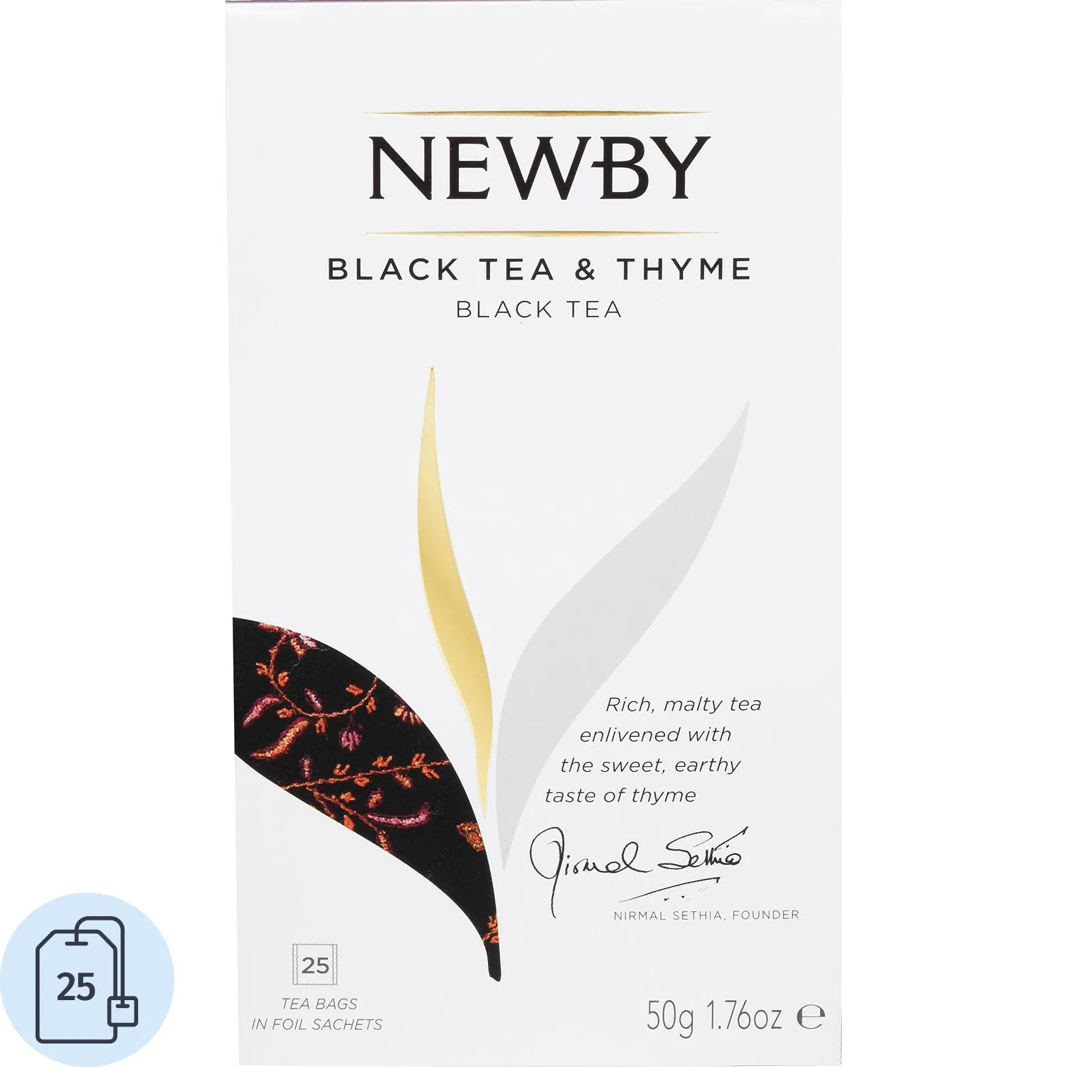 Чай чёрный Newby Black Tea & Thyme 25 пакетиков (чабрец)