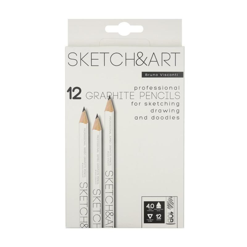 Карандаш чернографитный Bruno Visconti Sketch&Art 10В (толщина линии 4 мм)