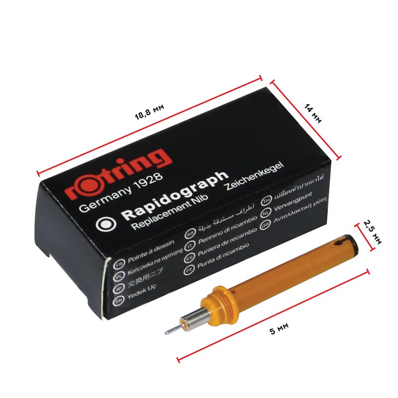 Пишущий элемент для рапидографа Rotring 0.4 мм, картон. упак. 