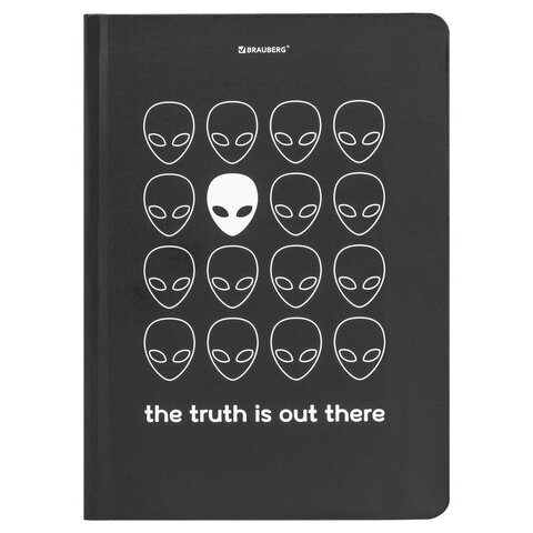 Блокнот с резинкой в клетку 96 л., А5 (145×203 мм), твердая обложка, BRAUBERG, «Aliens»