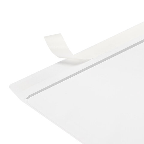 Конверты С4 (229×324 мм), отрывная лента, 80 г/м2, КОМПЛЕКТ 50 шт., внутренняя запечатка, STAFF