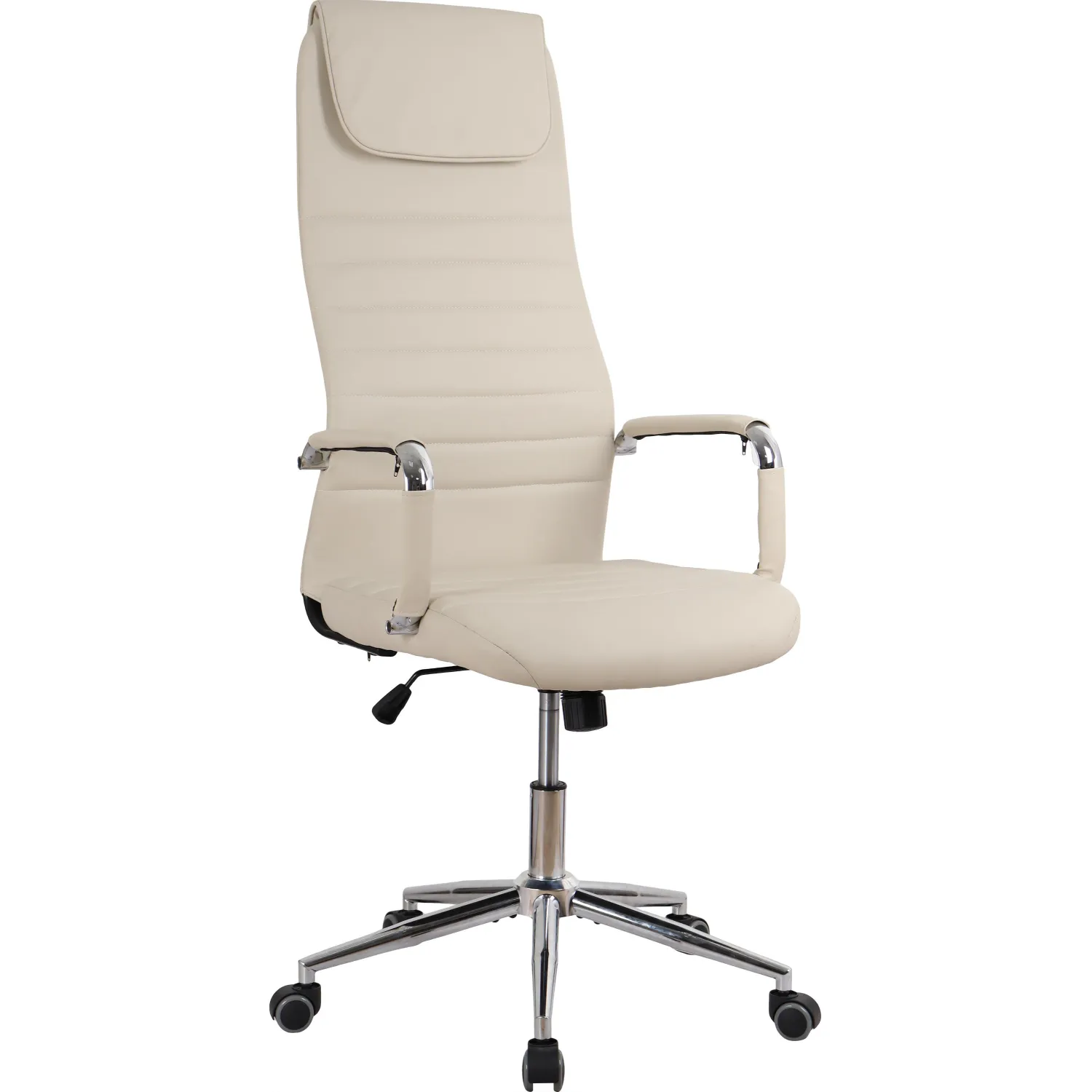 Кресло для руководителя Easy Chair 565 TPU бежевое (экокожа, металл хромированный)
