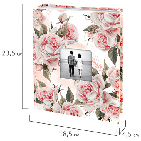 Фотоальбом BRAUBERG «Flowery love» на 200 фото 10×15 см, твердая обложка, окно под фото