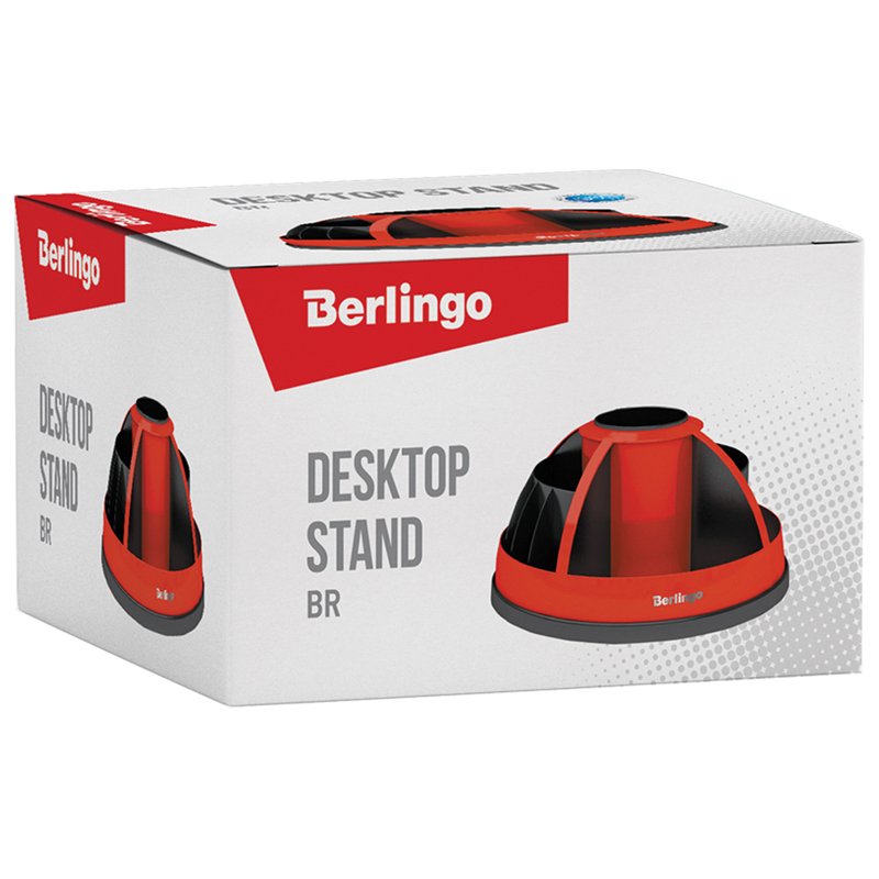 Настольная подставка Berlingo «BR», вращающаяся, черный/красный