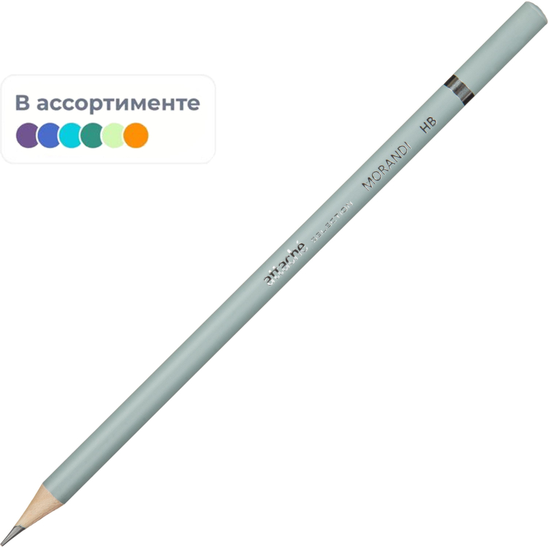 превью Карандаш чернографитный Attache Selection Morandi HB круглый б/ласт в асс
