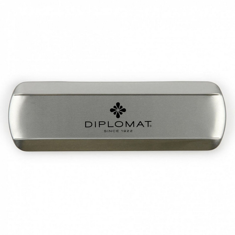 Роллер Diplomat Traveller stainless steel цвет чернил синий цвет корпуса серебристый (артикул производителя D20000650)