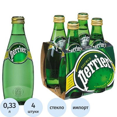 Вода минеральная Perrier стекло 0.33л газ