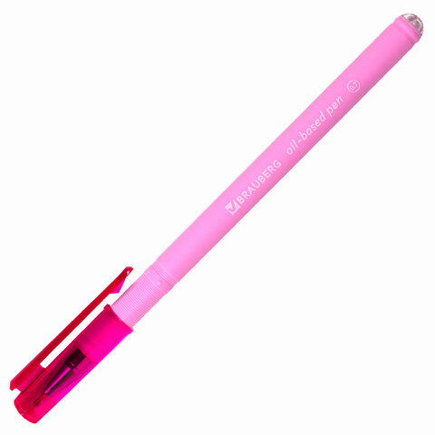 Ручка шариковая масляная BRAUBERG «FRUITY Pastel», СИНЯЯ, soft-touch, узел 0.7 мм, линия письма 0.35 мм, 142958