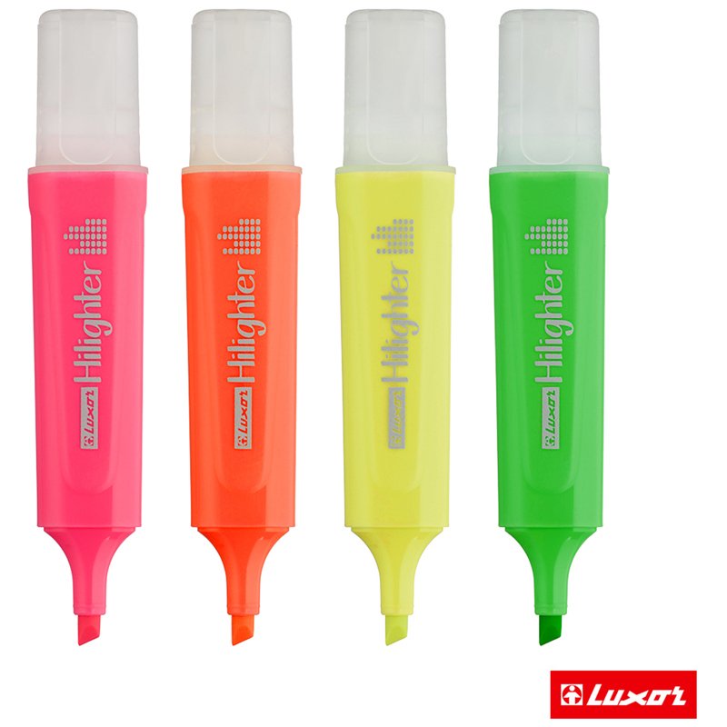 Набор текстовыделителей Luxor «Textliter» 4цв., 1-4.5мм, чехол с европодвесом
