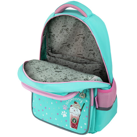 Рюкзак ЮНЛАНДИЯ COMPLETE, с пеналом в комплекте, эрго-спинка, «Yummy cat», 42×29х14 см