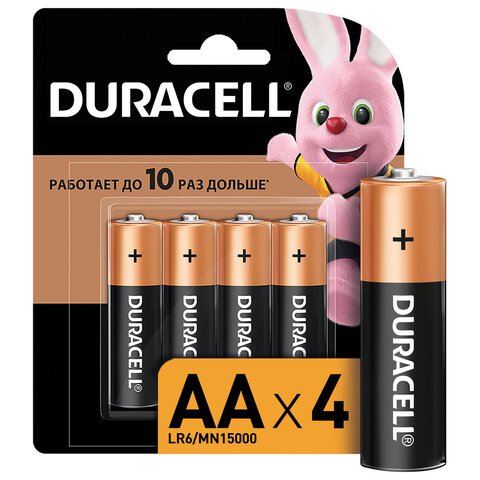 превью Батарейки Duracell AA/316/LR6, 1.5В, алкалиновые, 4 шт. в блистере