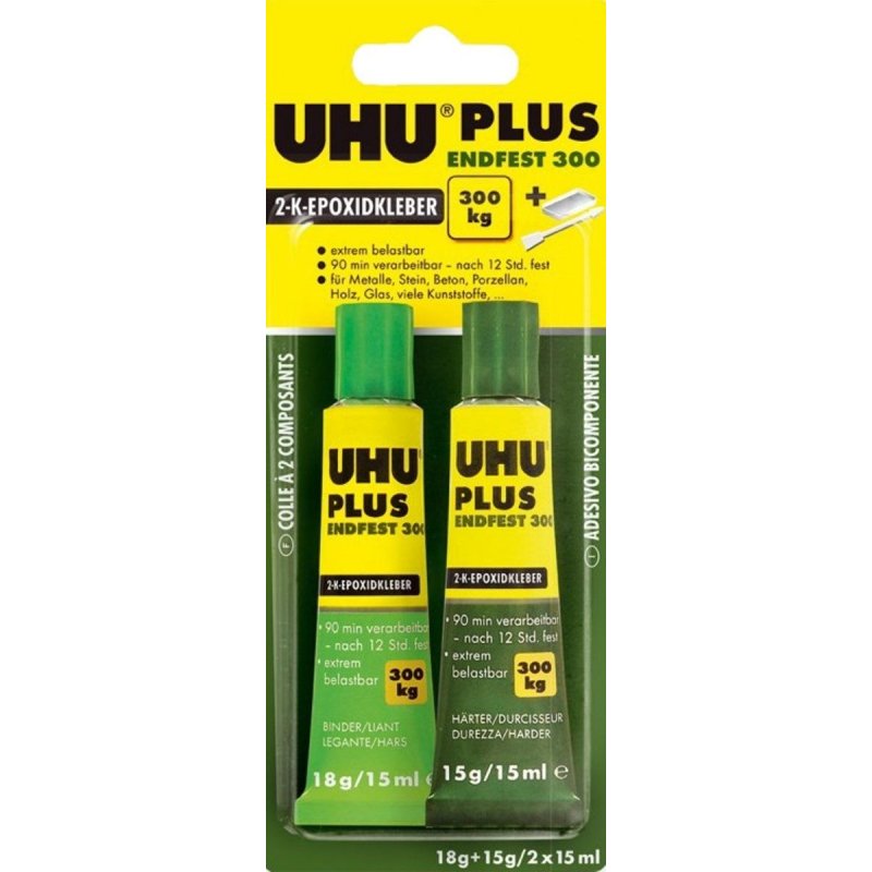 Клей эпоксидный UHU PLUS ENDFEST 300 универсальный 2×15 мл