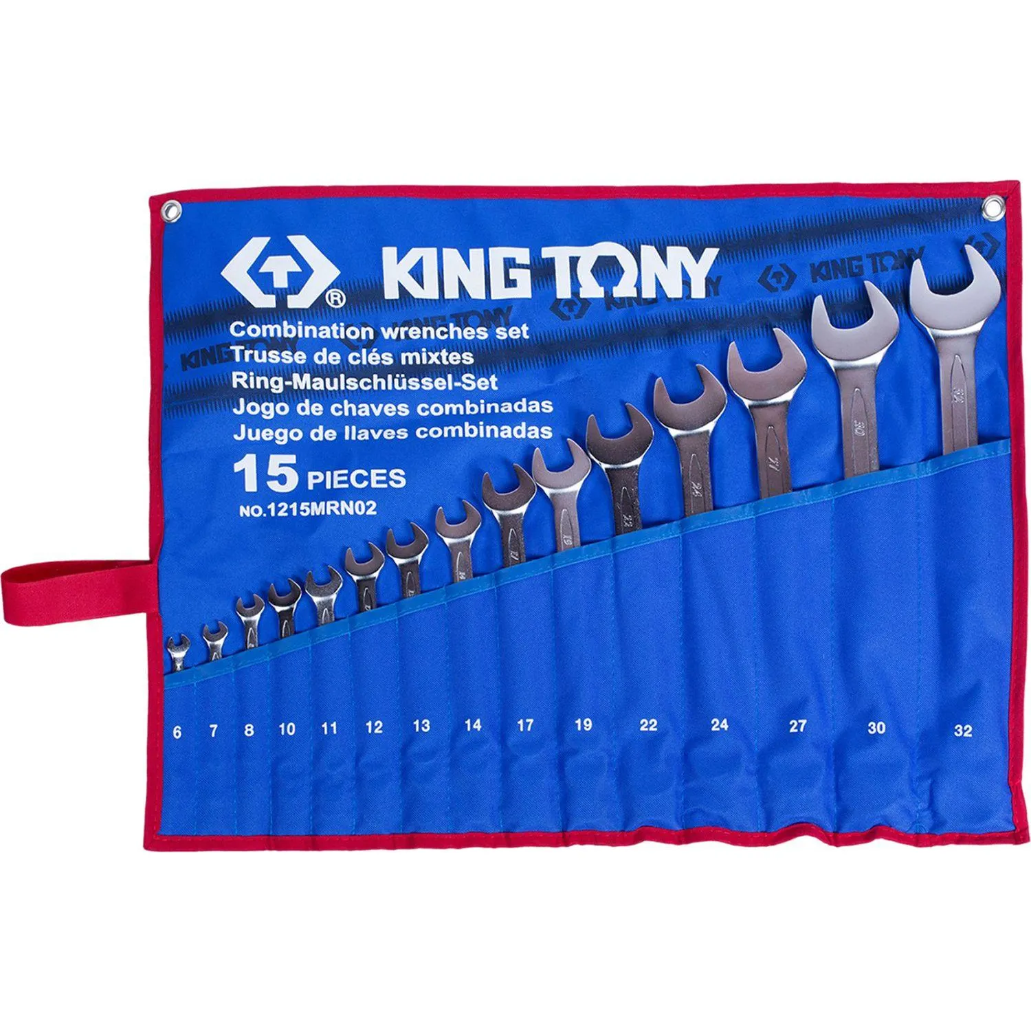 Набор ключей гаечных комбинированный King Tony 6-32 мм в чехле 15 штук (1215MRN02)