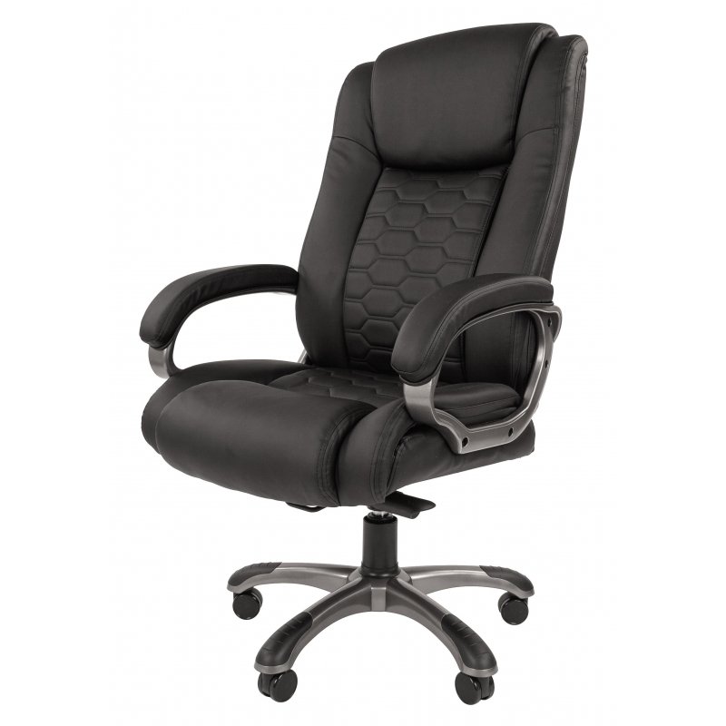 Кресло офисное Easy Chair 641 черное/серое (искусственная кожа/пластик)