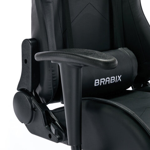 Кресло компьютерное BRABIX «Hunter GM-130», две подушки, экокожа, черное