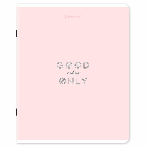 Тетрадь А5, 48 л., BRAUBERG, скоба, клетка, матовая ламинация, «Однотонный_Пастель», (микс в спайке)