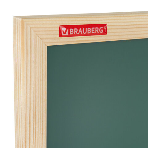 Доска для мела магнитная 60×90 смзеленаядеревянная рамкаBRAUBERG «Wood»238800
