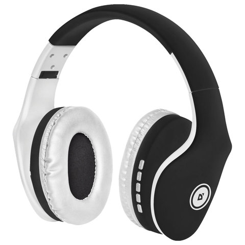 Наушники с микрофоном (гарнитура) DEFENDER FREEMOTION B525, Bluetooth, беспроводные, черные с белым