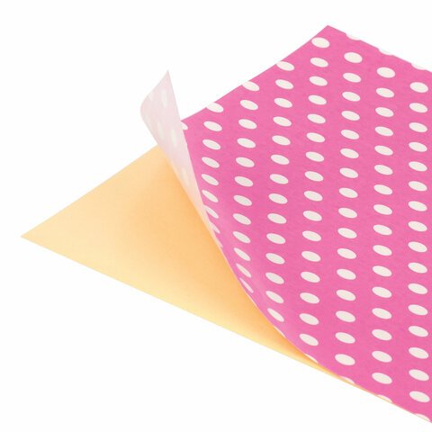 Цветная бумага, А4, офсетная САМОКЛЕЯЩАЯСЯ, 5 листов 5 цветов, «ГОРОШЕК», 80 г/м2, ОСТРОВ СОКРОВИЩ, 210×297 мм