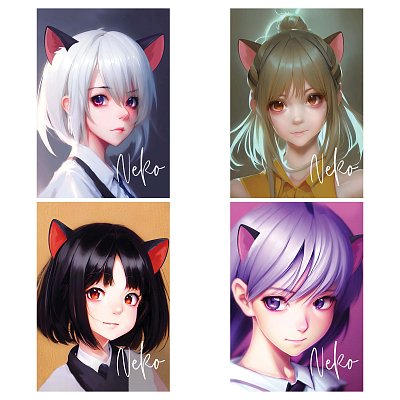 Тетрадь 80л., А5, клетка на гребне MESHU «Neko», двойная обложка, матовая ламинация, тиснение фольгой
