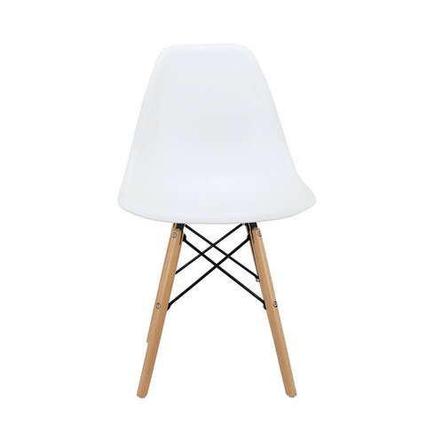 Стулья BRABIX «Eames CF-010», КОМПЛЕКТ 4 шт., пластик белый, опоры дерево/металл, 532630