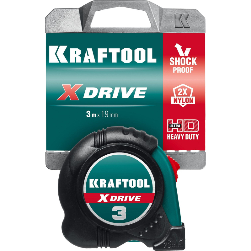 Рулетка KRAFTOOL X-Drive, 3 м х 19 мм (34122-03-19)
