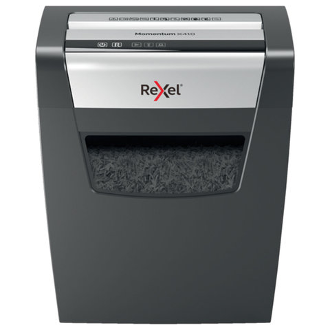 Уничтожитель (шредер) Rexel Momentum X410, 1-3 человека, 4 уровень секретности, фрагменты 4×28 мм, 10 листов, 23 л